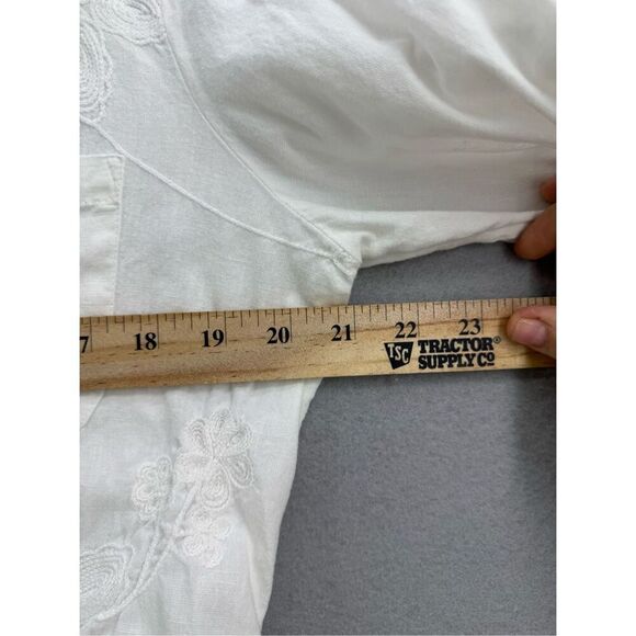 Soft Surroundings Womens White Long Sleeve Embroidered Tunic Shirt Size Medium - Picture 6 of 8